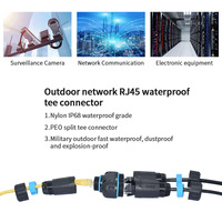 Konektor RJ45 Tipe-Y Tahan Air IP68 Terbaru 2026 M23 2-in-1 keluar RJ45 Splitter CAT6 STP RJ45 Coupler