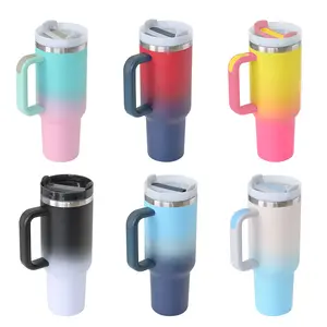 Custom Adventure Quencher H2.0 gradient double wall insulated travels mug 40 oz tumbler cup 40oz with handle