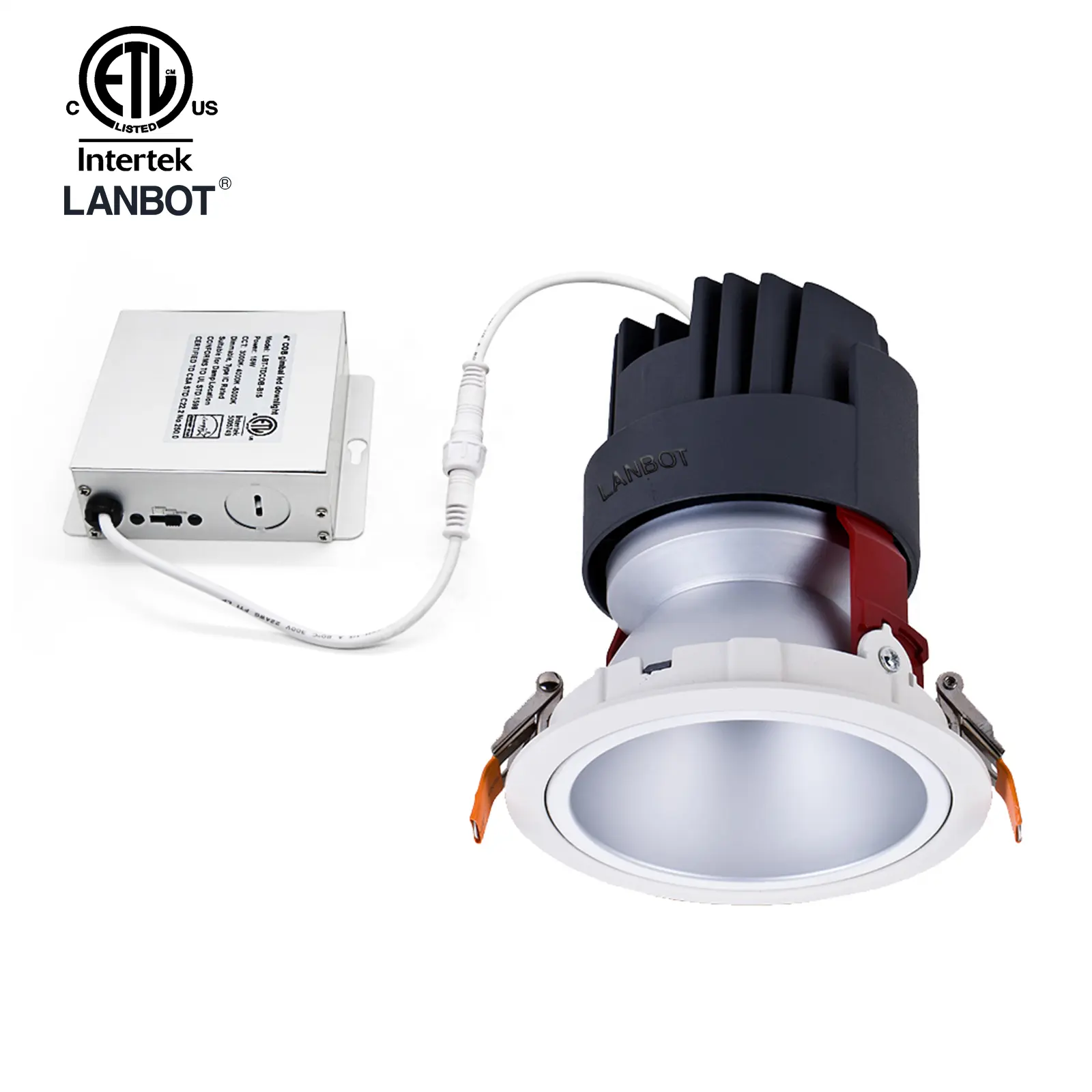 مصباح إضاءة ليد أسفل معدل سهل التركيب 4 بوصة للسقف معلق مستدير من Die-Cast LED لحماية الرؤية
