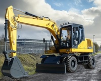 Колесный экскаватор Top Brand W915EG4 MAX 14.3T с объемом ковша 0.6 куб.м и двигателем 108 кВт для строительных работ