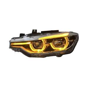 Faro LED a Tre Colori SJC per <span class=keywords><strong>BMW</strong></span> <span class=keywords><strong>Serie</strong></span> <span class=keywords><strong>3</strong></span> F30 F31 F35 2012-2018, Ambra Giallo Bianco DRL Switchback con Sfondo Nero - Product Image 2