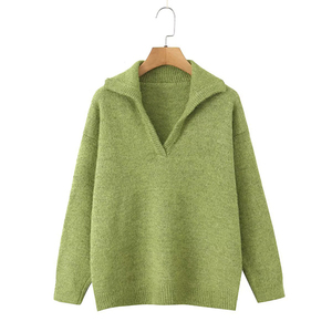 Suéter de Mujer, Primavera 2026, Nuevo Estilo Casual, Elegante, Holgado, con Solapa, Estilo Informal, Suéter con Solapa de Estilo Suave - Product Image 4