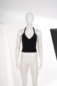 Nouveau débardeur moulant pour femme 2026, col halter uni, décolleté plongeant en V, avec découpe au dos, idéal pour l'été et le quotidien - Product Image 6