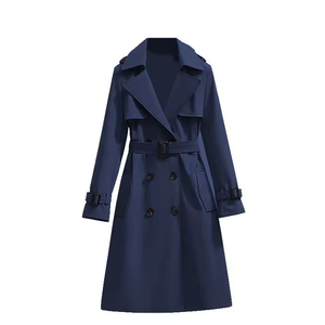 2025 <span class=keywords><strong>primavera</strong></span> e autunno nuovo cappotto lungo da <span class=keywords><strong>donna</strong></span> stile coreano elegante per il tempo libero con maniche lunghe, <span class=keywords><strong>soprabito</strong></span> da <span class=keywords><strong>donna</strong></span> abbottonato - Product Image 3