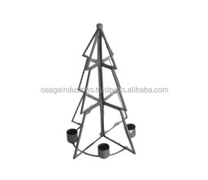 Candelabro metálico de cristal con diseño de árbol de Navidad, candelabro de alambre de alta calidad, STICKL - Product Image 1