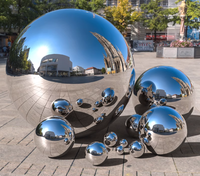 Artisanat métallique personnalisé, boules en acier inoxydable, finition miroir argent et or, sphère de jardin, sphère miroir, ornement de boule