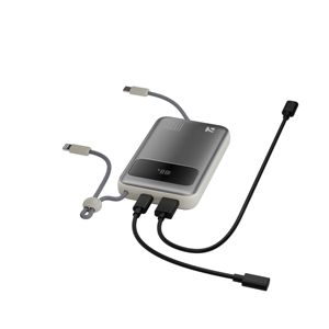 Batterie externe NCC AS-169 10000mAh avec câbles intégrés, écran numérique et charge rapide 22.5W – Batterie portable premium (Noir) - Product Image 2