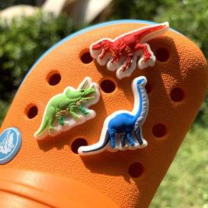 Décoration de chaussures en caoutchouc véritable en forme de fleur 3D avec boucle à motif Tigre, Zèbre, Dumbo, <span class=keywords><strong>Dinosaure</strong></span>, accessoires - Product Image 5