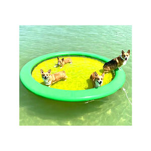 Hamac flottant rond gonflable pour <span class=keywords><strong>piscine</strong></span> avec rampe en filet pour chien - Product Image 1