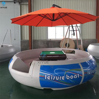 Bateau électrique de beignet de barbecue d'eau de tour de parc aquatique avec la fibre de verre rotatoire de moule et le matériel de PE pour l'usage résidentiel 3.2/2.5m