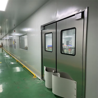 Nouvelle conception de porte modulaire GMP pour salle blanche, double porte sans métal, manuelle, avec isolation thermique finie