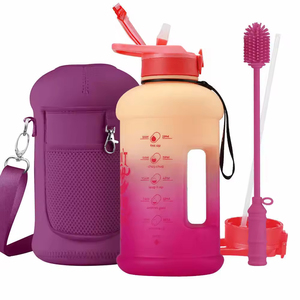 Botella de Agua de Plástico Ecológica de Boca Ancha de 64 oz/2.2 L con Funda Personalizada para Niños, Ideal para la Escuela y Viajes - Product Image 1