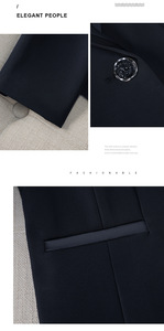 Ensemble de tailleur pour <span class=keywords><strong>femme</strong></span> en 2 pièces, blazer cintré à un bouton et pantalon droit, tenue de travail formelle - Product Image 6