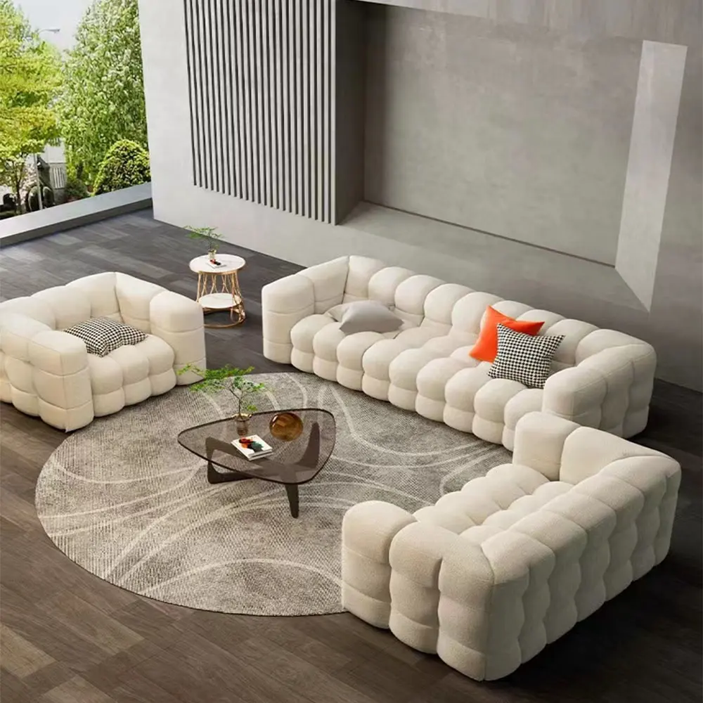 Lüks İtalyan kadife kumaş 3 kişilik kanepe oturma odası Modern Chesterfield kanepe Set mobilya