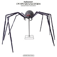 Nouvelle Arrivée MCT : Araignée Géante d'Halloween pour Cour, Décoration Thème Maison Hantée, Électrique, Activée par le Mouvement et Lumineuse