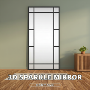 Modern 3D Design Sparkle Mirrored <b>Rectangle</b> <b>Wall</b> Decorative <b>Mirror</b> Customizable Shape for Home or Hotel Glass Material - Product Image 2