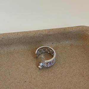 Bague ouverte à pampilles en forme de goutte d'eau pour femmes, légère, luxueuse, rétro, élégante, à la mode, assortie à tout - Product Image 5