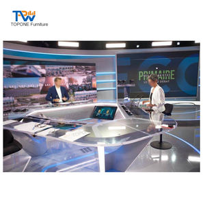 Conception de forme triangulaire conception de bureau de nouvelles TV conception de table de bureau de nouvelles de diffusion - Product Image 6