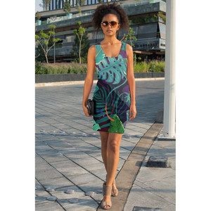 ชุดเดรสลายใบไม้เขตร้อนแบบซับลิเมชั่นตัดเย็บ - Product Image 1