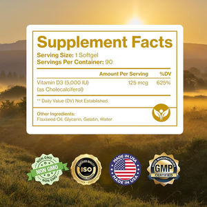 Cápsulas blandas de vitamina D3 de alta calidad OEM/ODM de marca privada, AUMENTAN LA INMUNITAD y fortalecen los músculos, SUPLEMENTO DIETÉTICO - Product Image 6