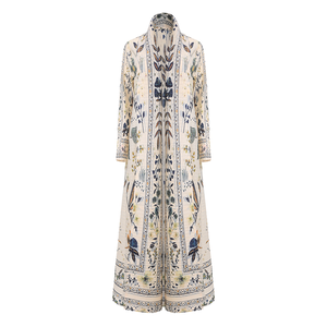 Haute qualité femmes Polyester Abaya élégant quatre voies Stretch décontracté Chic imprimé plissé taille libre livraison rapide efficace - Product Image 1