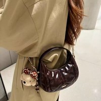 Tas Selempang Kulit PU Bordir Terbaru 2026, Tas Selempang Wanita Vintage Custom Fashion, Tas Bahu Terbuka Tahan Air Portabel