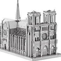 Modèle de puzzle en métal 3D de la cathédrale Notre-Dame de Paris de Piececool, assemblage DIY, architecture, monument, cadeau pour adultes