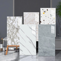 Dernier panneau mural en marbre design moderne, haute brillance, imperméable pour usage intérieur, feuille de marbre UV nouveau design