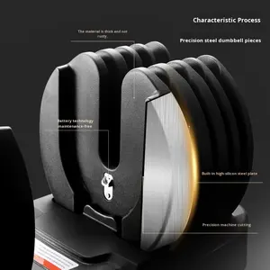 Équipement de fitness à domicile poignée à réglage rapide 52,5LB ensemble de poids multifonction 24kg <span class=keywords><strong>haltère</strong></span> réglable - Product Image 5