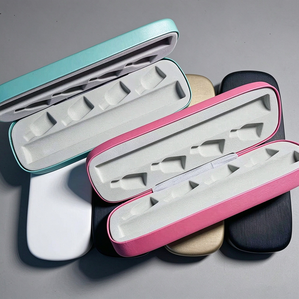 Portable Stylish Hard Pen Box, Leather Look PU Coating, Custom EVA ...