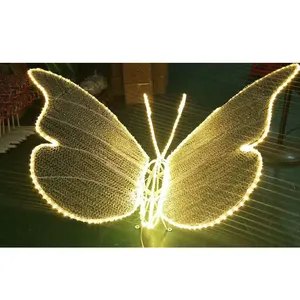एलईडी रस्सी एलईडी निविड़ अंधकार छुट्टी प्रकाश जानवरों 3D तार फ्रेम क्रिसमस रंगीन ट्विंकल पीवीसी तितली आकृति रोशनी