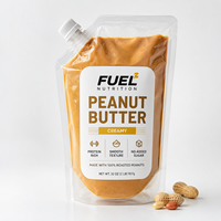 Pochette à bec verseur transparente personnalisée de qualité alimentaire avec poignée, sac d'emballage liquide autoportant pour beurre de cacahuète et sauces