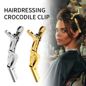 Pince crocodile dorée outil de coiffure pince <span class=keywords><strong>à</strong></span> bec de canard salon de coiffure spécial perm <span class=keywords><strong>accessoire</strong></span> teinture zone de positionnement épingle <span class=keywords><strong>à</strong></span> cheveux - Product Image 2