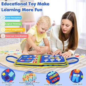Bận rộn Board Montessori đồ chơi cho 2 <span class=keywords><strong>3</strong></span> 4 tuổi trẻ mới biết đi mầm non hoạt động học tập với bảng chữ cái số động vật Du Lịch Đồ chơi Quà tặng - Product Image 6