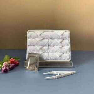 Cotton White Checker Airline Khăn Giấy Osibori Dùng Một Lần Với Hoa Văn Đẹp - Product Image 1