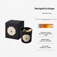 Bougie Cylindrique Artistique en Cire de Soja Parfumée à la Pierre de Cristal Noire pour Aromathérapie, Commande en Gros, Coffret Cadeau
