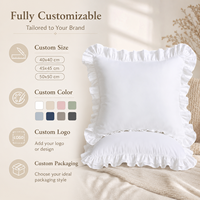 Coussin en coton blanc résistant à la décoloration, style ferme française vintage, avec fermeture enveloppe, pour canapé domestique