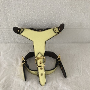 <span class=keywords><strong>Alta</strong></span> <span class=keywords><strong>costura</strong></span> marca de lujo Bulldog francés arnés serpiente G cuero ajustable con material de PU duradero - Product Image 2