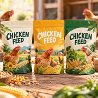 Sacs d'emballage personnalisés imprimés pour aliments pour animaux de compagnie et volailles, avec fermeture éclair refermable, pour aliments pour poulets, 250g, 500g, 1kg, 2kg