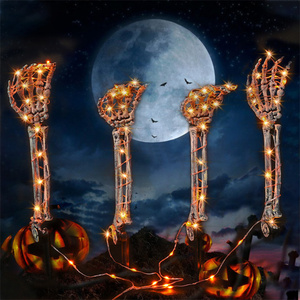 Factory Wholesale Halloween Decoration Props Realistic Human Hand Skeleton Horror Skull IP65 <b>LED</b> String <b>Light</b> Sale - Product Image 5