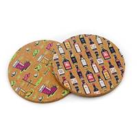 Sous-verres en liège écologiques en gros, 90*5 mm, sous-verres ronds en liège pour bureau et sous-verres pour tasses, nouveau design personnalisé