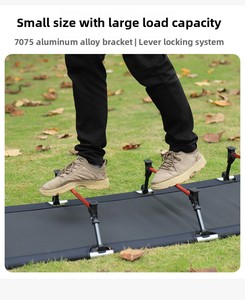 <span class=keywords><strong>Lettino</strong></span> <span class=keywords><strong>da</strong></span> <span class=keywords><strong>Campeggio</strong></span> Personalizzato in Lega di Alluminio Leggera, Pieghevole e Portatile, Design Moderno con Telaio in Metallo - Product Image 4