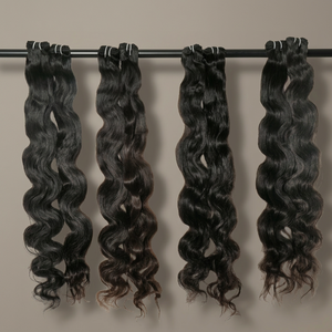 Extensiones de pelucas preadheridas rizadas onduladas de templo indio estilo Bodywave negro virgen Natural sin procesar 100% - Product Image 1