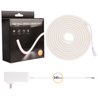 Lampu LED COB 24V 10W bulat Dia.8.5mm, Strip lampu LED COB dua sisi bawaan, lampu fleksibel silikon tahan air IP65