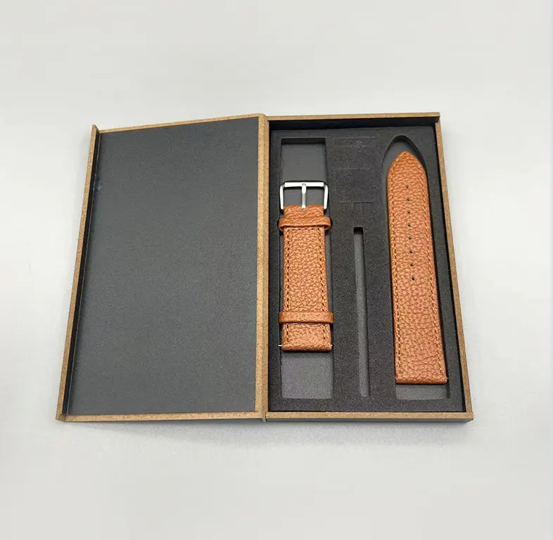 Custom Matt Zwart Horloge Band Papier Doos Goedkope Lederen Houten Kraft Riem Case Kartonnen Horloge Display Geschenkverpakking