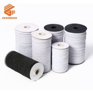 Élastique plat tissé haute élasticité, noir/blanc/multicolore, 10 mm, fourni par l'usine, ruban élastique tricoté, corde élastique - Product Image 2
