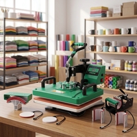 Presse à Chaud Combinée Mecolour 8-en-1 Pivotante 29*38 avec Imprimante d'Étiquettes pour Casquettes, Chapeaux, T-shirts et Tasses