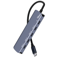 Adaptor HUB USB 3.2 5-in-1 100W Pengisian Cepat Aluminium USB-C 5-Port 10Gbps Gen 2+PD untuk Laptop Docking Station Tersedia