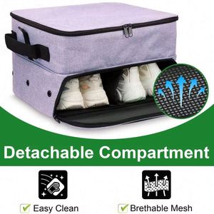 Free Sample Factory Wholesale <b>Foldable</b> clothes <b>shoes</b> compartment and finishing golf bag organizer golf travel outdoor golf - Product Image 2