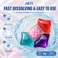 Échantillon Gratuit JIETI 10gX100 Capsules de Lessive Parfumées aux Fruits 5-en-1 à Dissolution Rapide OEM ODM Fournisseur en Gros